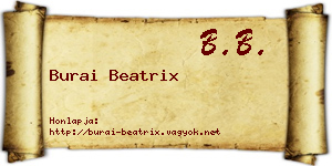 Burai Beatrix névjegykártya